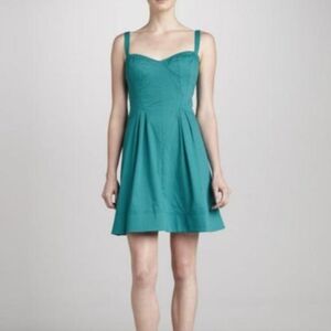 NWT Vintage Y2K Zac Posen Z Spoke Teal Fit & Flare Textured Dress